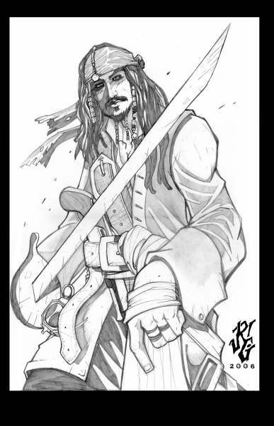 Jack Sparrow In Joshua Geiers Pencils Other Movie Characters Comic Art Gallery Room 5903